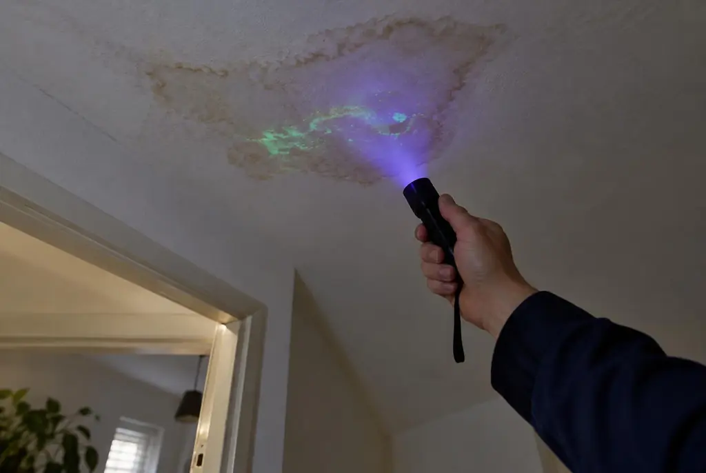 Lekdetectie Nieuwerkerk aan den IJssel – kleurstof controleren op het plafond met uv-licht